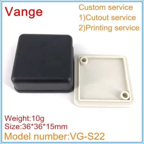 40pcs/lot black color small junction box 36*36*15mm ABS plastic material case enclosure diy with screws for module product