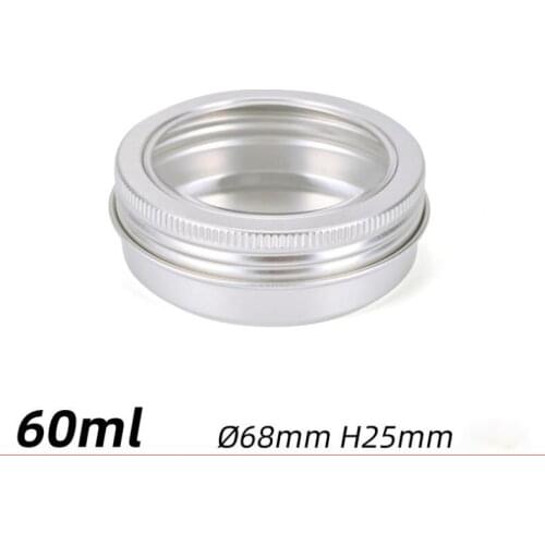 8pcs 60ml Clear Window Aluminium Screw can Tin Bottle Jar Container Case For Lip Balm Nail Makeup DIY Cream Cosmetic gift Box