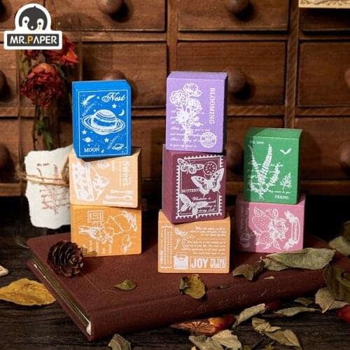 Mr Paper 8 Designs Vintage Retro Style Dessert Time Series Creative Cute Stamps Scrapbooking Hand Account Decor DIY Material