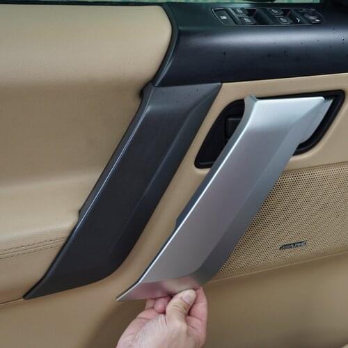 ABS Silver/Oak wood grain For Land Rover Freelander 2 2007-2015 Car inner door handle protection cover Stickers car accessories