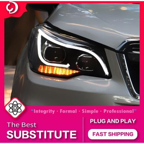 AKD Car Styling Headlights for Subaru Forester 2013-2016 LED Headlight DRL Head Lamp Led Projector Automotive Accessories