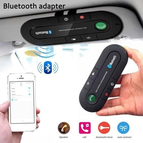 Sun Visor Car Bluetooth Wireless Receiver Hands Free Phone Speaker Clip Auto Audio Kit with Car Charger