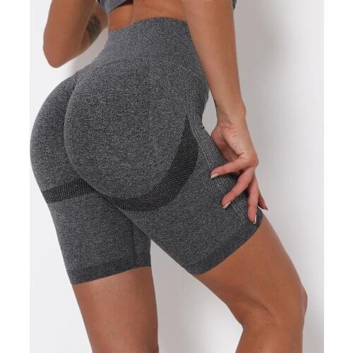 Seamless Knitted Yoga Short High Waist Sport Clothes For Women Quick-drying Yoga Fitness Clothing Trendy FIve-point Sport Wear