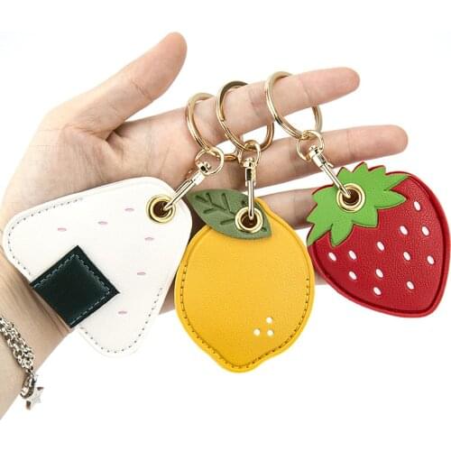 Cute Leather Access Card Case Business Card Holder Id Card Mini Wallet Girls Coin Purse Key Chain Key Ring Cards Pack Pocket