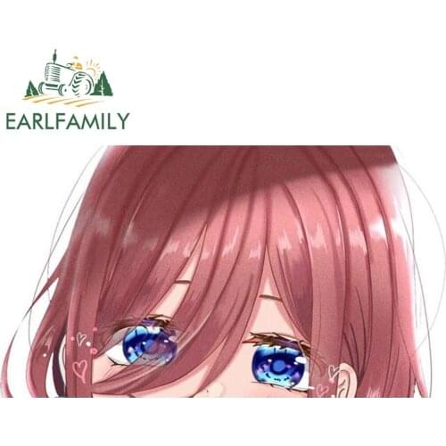 EARLFAMILY 13cm x 7.3cm For Miku Nakano Funny Car Stickers Motorcycle Decal Vinyl Car Wrap Waterproof Sunscreen RV VAN Decor