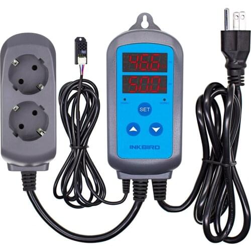 Inkbird IHC-200 Plug and Play Humidity Controller Digital Hygrometer Indoor Electronic Humidity Meter Clock Weather Station