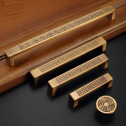 European Style Brass Cabinet Long Handles Furniture Drawer Pulls Drawer Kitchen Pulls Furniture Handle Hardware Accessories