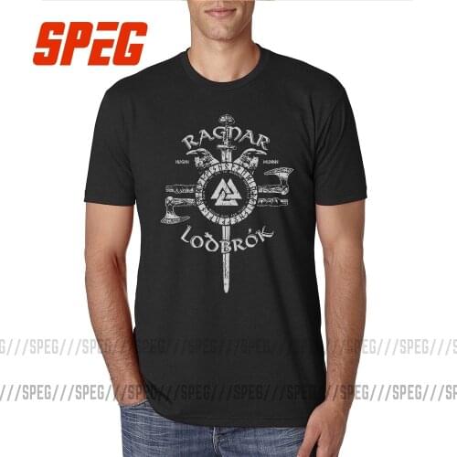 Men T Shirts A Great Ragnar Ever Vikings Valhalla Mens 100% Cotton T-Shirt Short Sleeve Tees Short Sleeve Round Collar Tops