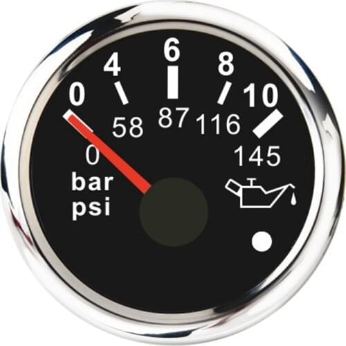 52mm Pointer Oil Pressure Gauge Oil Pressure Indicator Meter Waterproof Boat Car Gauges with Alarm