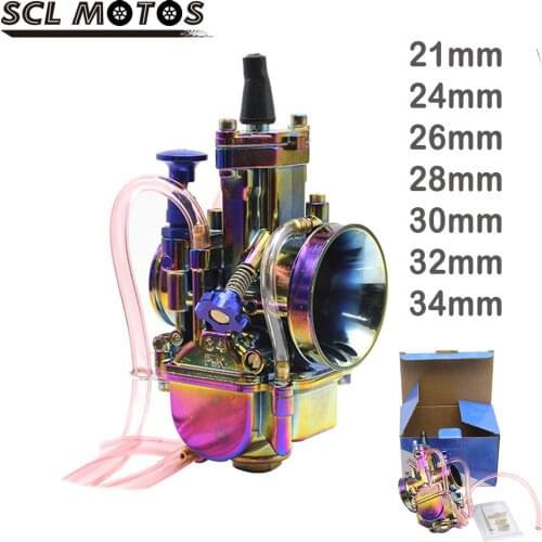 SCL MOTOS PWK 21 24 26 28 30 32 34mm Multicolor Motorcycle Carburetor Carburador With Power Jet For ATV Kart Dirt Bike 4T Racing