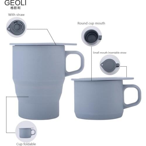 Coffee Mugs Collapsible Silicone Cup Folding Water Cups BPA FREE Food Grade Drinking Ware Mug Tea Coffee Cups Travel