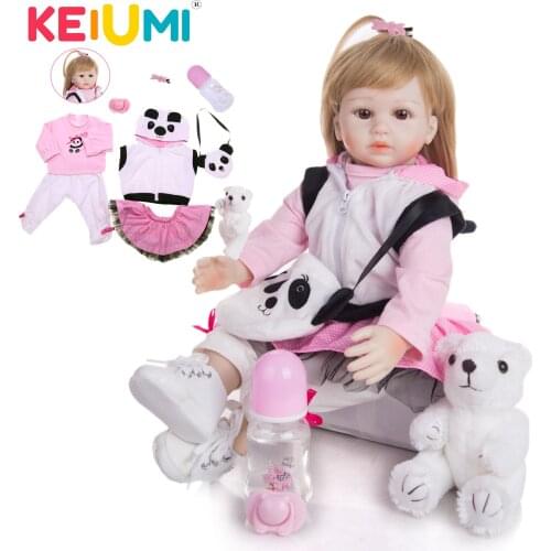 KEIUMI 19 Inch Princess Bebe Reborn Dolls New Design Cloth Body Reborn Baby Doll For Girl Kid Birthday Gift Bedtime Play Toy