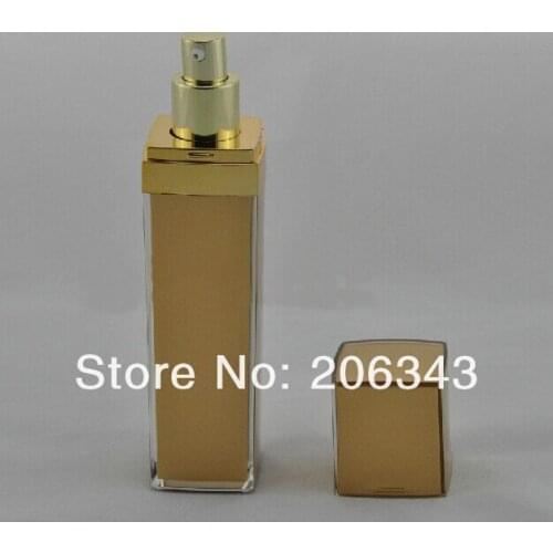100ml gold square shape press pump lotion. bottle,cosmetic container,press pump bottle ,Cosmetic bottle Cosmetic Packaging
