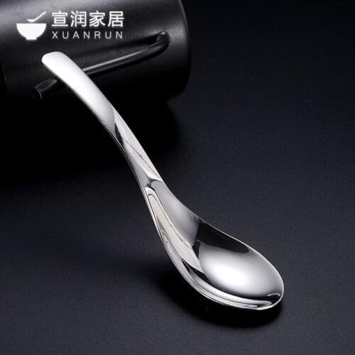 5PCS Korean Style 304 Stainless Steel Spoon Stainless Rice Spoon Soup Spoon