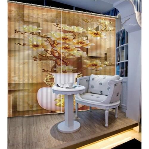 Marble curtains for living room Beautiful Photo Fashion Customized 3D Curtains fahion flower curtains