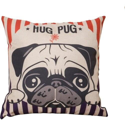 Nordic Style Animal Pillowcase Painting French Bulldog And Pug Cushion Cover Decorative Pillows Home Decor Throw Pillow
