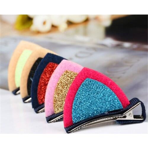 New Sale Wholesale Childrens Hair Accessories Kids Fashion Cut Cat Ear Hair Clips Little Girls Sweet Hairpin Headdress Barrette