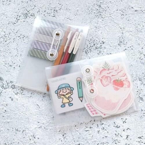 New Arrival 5pcs Transparent Vinatge A6 A4 File Folder Briefcase Paper Storage Bag Desktop Organizer School Office Stationery