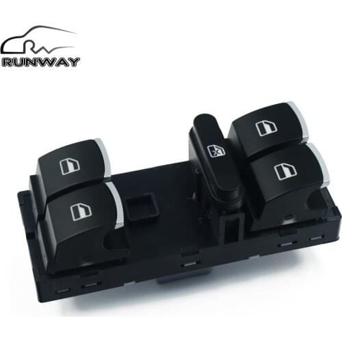 Power Left Master Window Switch Fit for VW Passat CC Jetta Golf Rabbit Tiguan Seat Altea Ibiza Leon Toledo 3C8959857 Button