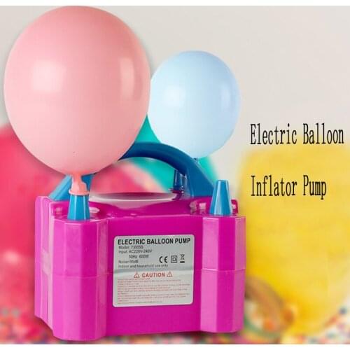 Double Hole Portable Electric Balloon Inflator Pump Eu/US Plug Nozzle Air Compressor Inflatable Electric Balloon Pump Air Blower