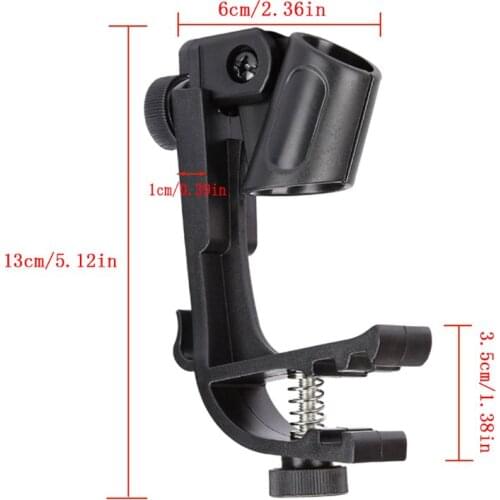 Adjustable Clip On Drum Rim Shockproof Mount Microphone Mic Clamp Stand Holder 1XCE