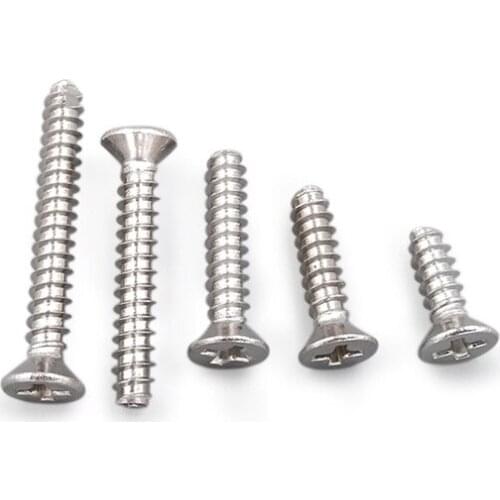 304 stainless steel countersunk head flat tail self-tapping screws M1.2 M1.4 M1.7 M2 M2.3 M3*3 4 5 6 8 10 12 14 16 18 20