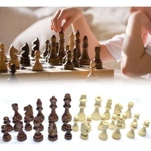 32 Pieces Of Wooden Chess Chess Carved Chess Pieces Handmade Set 65 Mm Extra Large Toy Chess Game Children Fun Game Gift