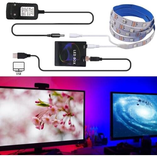 5V USB WS2812B LED Strip Light RGB 5050 Dream Color Ambient Controller With Power TV Kit for PC Screen Backlight 1m 2m 3m 4m 5m