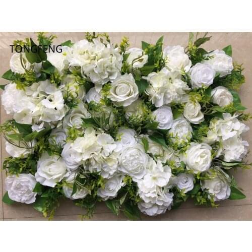 TONGFENG 10pcs/lot Mixcolor Wedding 3D flower wall flower runner wedding Artificial silk rose peony wedding backdrop decoration