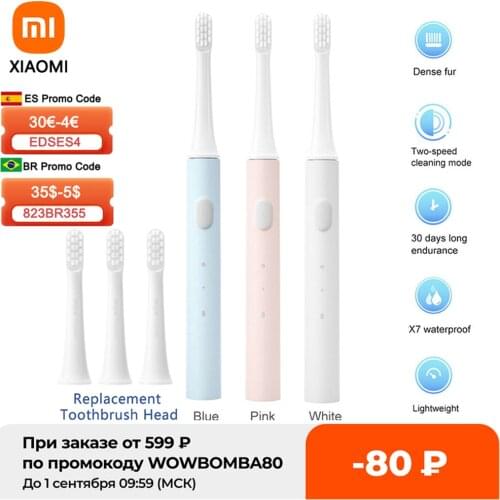 Xiaomi Mijia T100 Sonic Electric Toothbrush Mi Smart Tooth Brush Colorful USB Rechargeable IPX7 Waterproof For Toothbrushes head