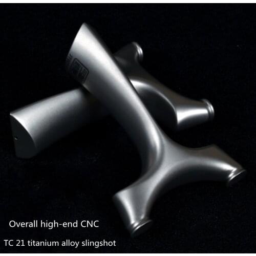 High-power titanium alloy high-precision slingshot flat rubber band clip fast pressure ejection outdoor hunting special 2021
