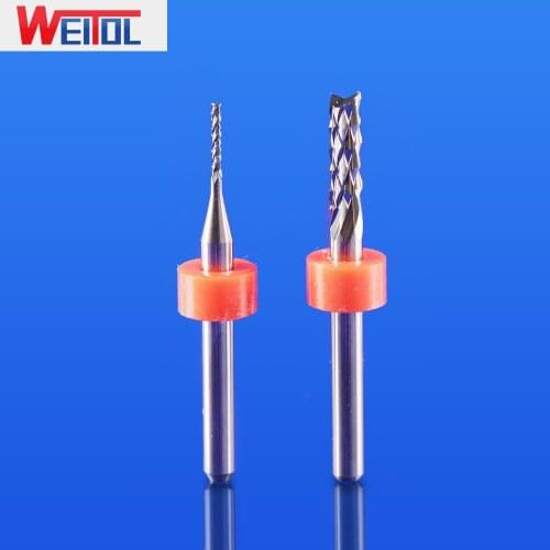 WeiTol free shipping 10pcs/lot 3.175 mm PCB router bit with locating ring corn router bit PCB Bit Board circuit Micro Drill bit