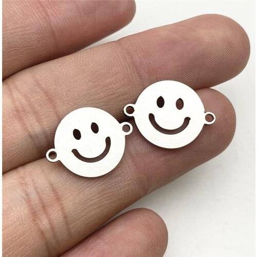 Bright Smile Jewelry Diy Pendant Handmake Jewelry Design 5pcs big smiling Face Charms For Body Jewelry Making Findings