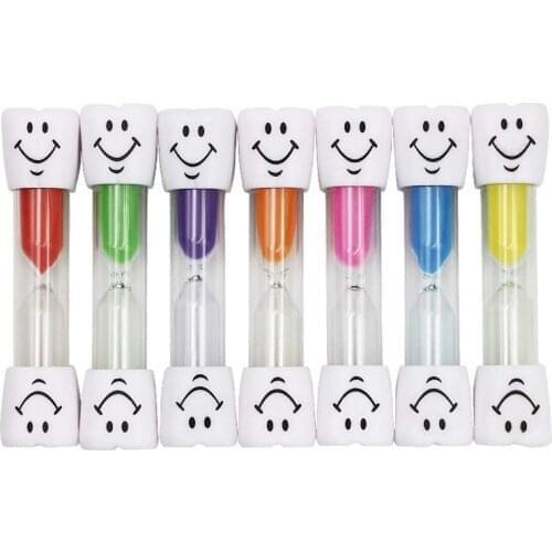 1/5pcs Dental Teeth Shape Sand Hourglass Toothbrush Timer Smiley Sand Clock 3 Minutes Kids Tooth Brush Timer Dental Clinic Gift