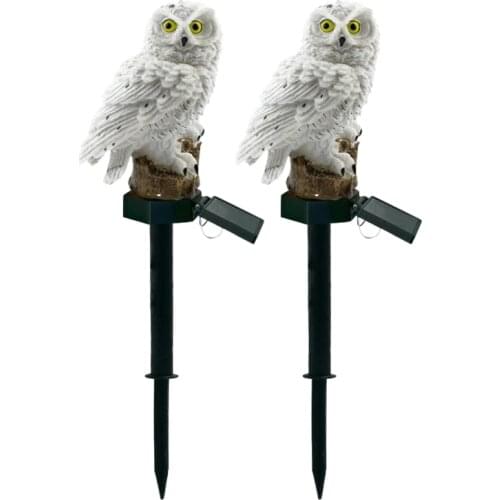 Novelty Solar Garden Lights Double Owls Ornament Animal Outdoor LED Decor
