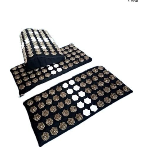 Foot Body Pain Stress Relieve Acupuncture Cushion Lotus Natural Cotton Acupressure Zip-Apart Mat Massager Rug Health Care Tool