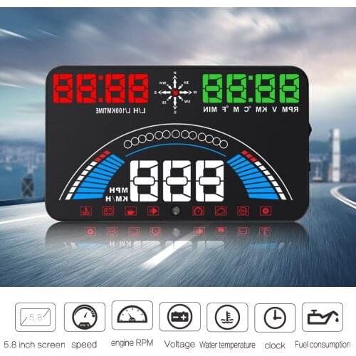 S7 Car HUD Head-Up Display OBD 2 GPS Digital Car Speedometer Alarm Speed Projector Warning Auto HUD OBD2 Display