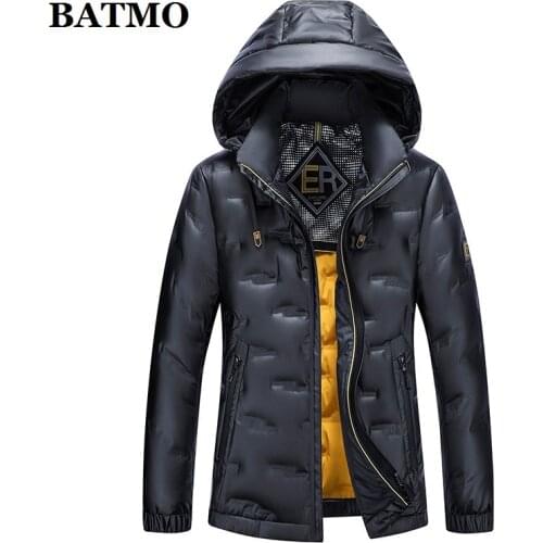 BATMO 2020 new arrival high quality 90% white duck down hooded jackets men,mens winter waterproof jackets S2001