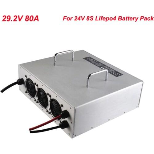3000W 24V 80A LiFePO4 Charger 29.2V 80A Used for 24 Volt 8S LFP battery pack Forklift golf cart charger