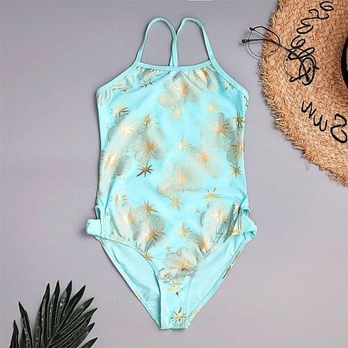 Aitonoble New 2021 Kids swimwear One-Piece Swimsuit Children Summer Dress Baby Swimsuit Girls Bikini