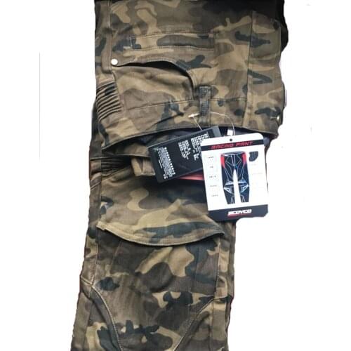 SCOYCO motorcycle riding jeans Stretch camouflage locomotive trousers Anti-breaking Retro casual knight pants Camouflage color