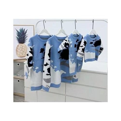 2019 New Fashion Leopard Family Matching Clothes Mother and Daughter Son Sweaters Kids Baby Girl Sweater Rompers Toddler Outfits