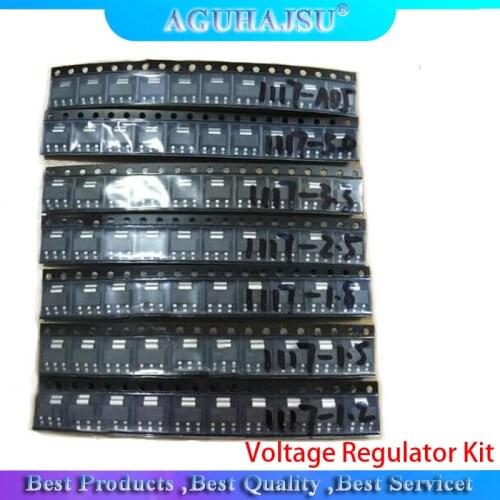 7value 70pcs AMS1117 Voltage Regulator Kit 1.2V 1.5V 1.8V 2.5V 3.3V 5.0V ADJ AMS1117-1.2 AMS1117-1.5 AMS1117-3.3 AMS1117-5.0
