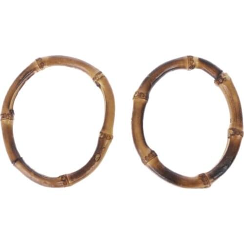 THINKTHENDO 1 x Round Bamboo Bag Handle for Handcrafted Handbag DIY Accessories