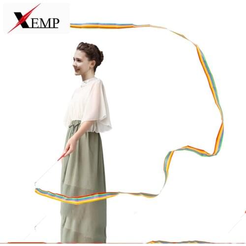 2M/4M Colorful Gym Ribbons Dance Ribbon Rhythmic Art Gymnastic Ballet Streamer Twirling Rod Stick For Gym Training Professional