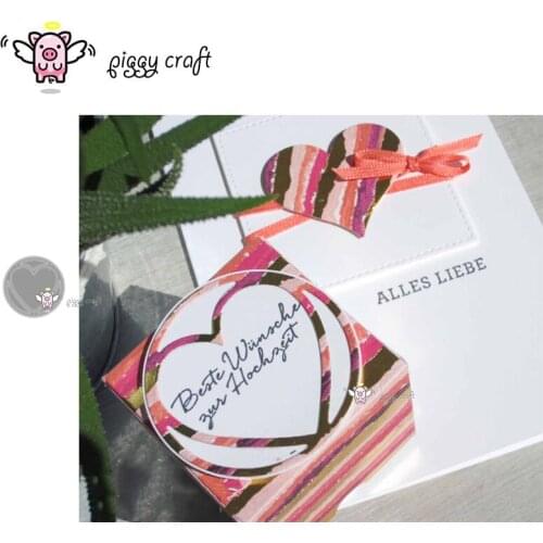 Piggy Craft metal cutting dies cut die mold Heart ring decoration Scrapbook paper craft knife mould blade punch stencils dies