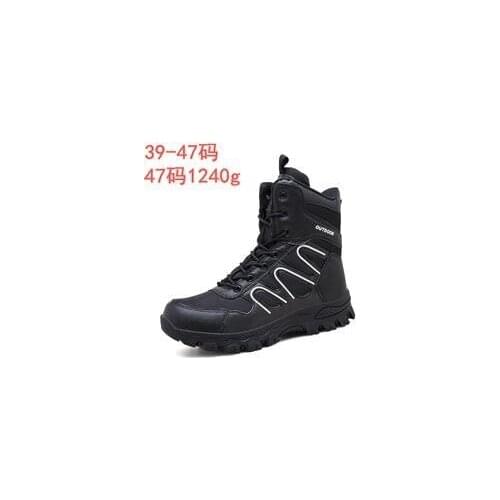 Mens Shoes High Top Breathable Wear-resistant Border Fashion Special Tactical Military Outdoor Hiking Boots Sneakers Black