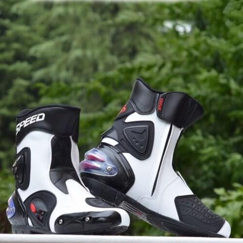 Riding Tribe Men Motorcycle Boots High Fiber Leather Foot Protective Gear Anti collision Anti-skid Shifter Control Shoes A004