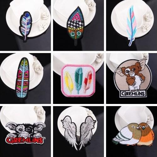 Birds Embroidered Patches For Clothing Anime Patches Appliques On Clothes Feather Patch Badges Stickers For Backpack Iron On Pat