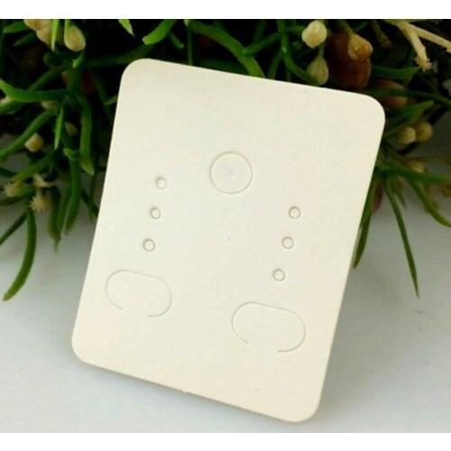 Bulk 100pcs White Paper Jewelry Earring Display ing Cards Flocked